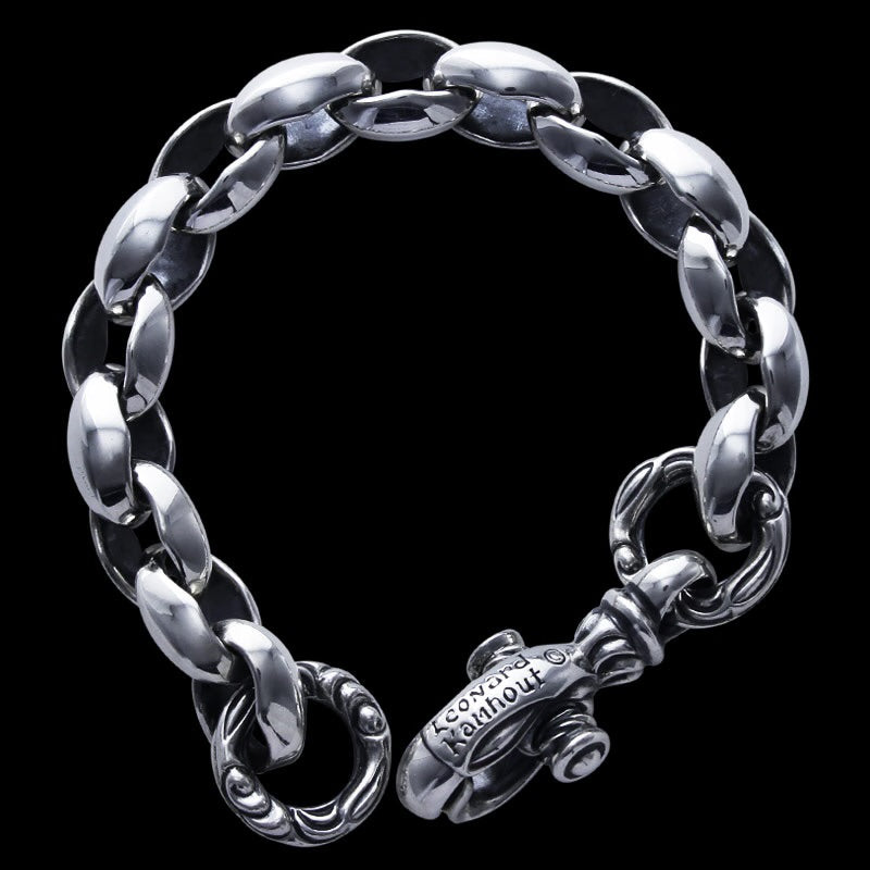 Silk Link (M) Bracelet (Crane Circle) (Leonard Kamhout Engraving)