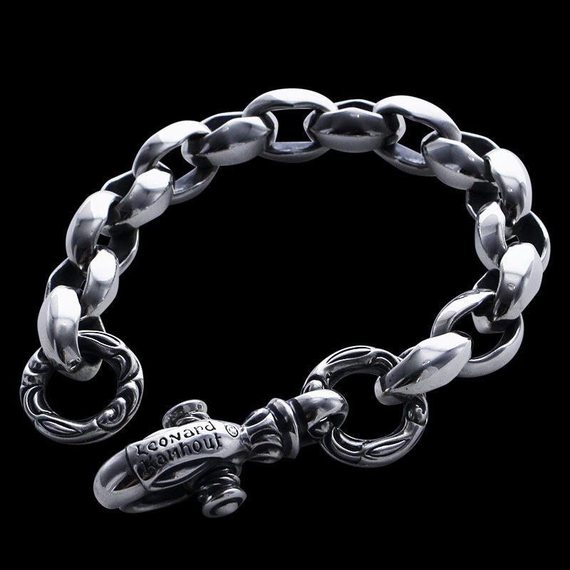 Silk Link (M) Bracelet (Crane Circle) (Leonard Kamhout Engraving)