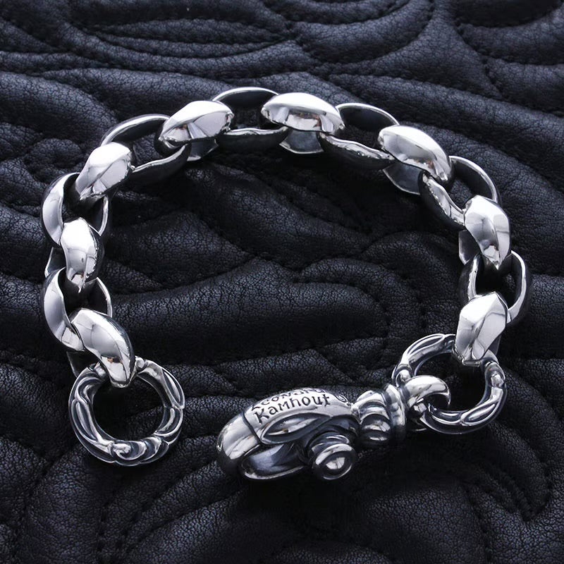Silk Link (M) Bracelet (Crane Circle) (Leonard Kamhout Engraving)