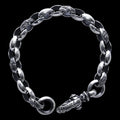 Carved Silk Link (S) Bracelet (Plain Circle) (Leonard Kamhout Engraved)