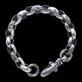 Carved Silk Link (S) Bracelet (Crane Circle) (Leonard Kamhout Engraved)