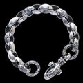 Carved Silk Link (M) Bracelet (Crane Circle) (Engraving Leonard Kamhout)