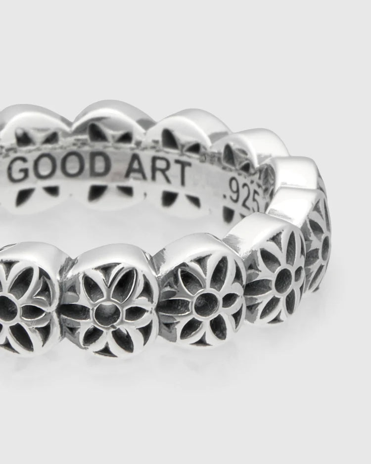Infinity Ring - Heart Rosette