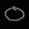 HB060 5MM OPEN-LINK BRACELET - STERLING SILVER WITH DIAMONDS