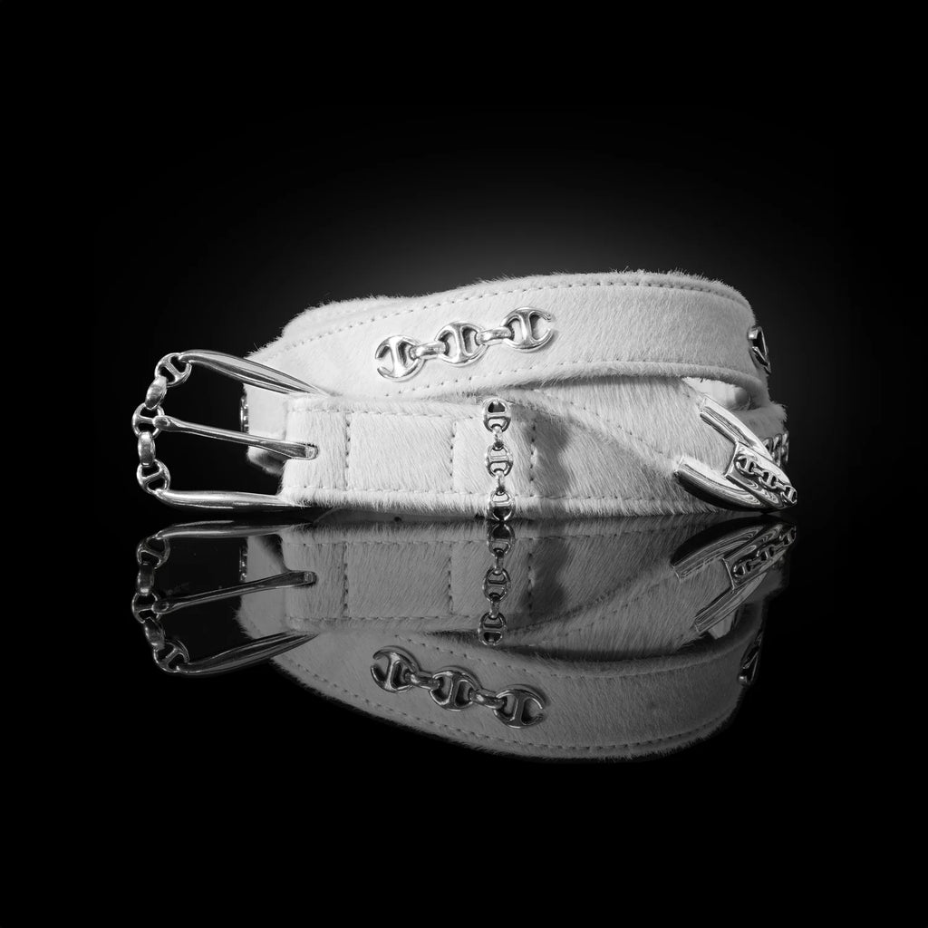 HSB WHITE FUR WESTERN BELT