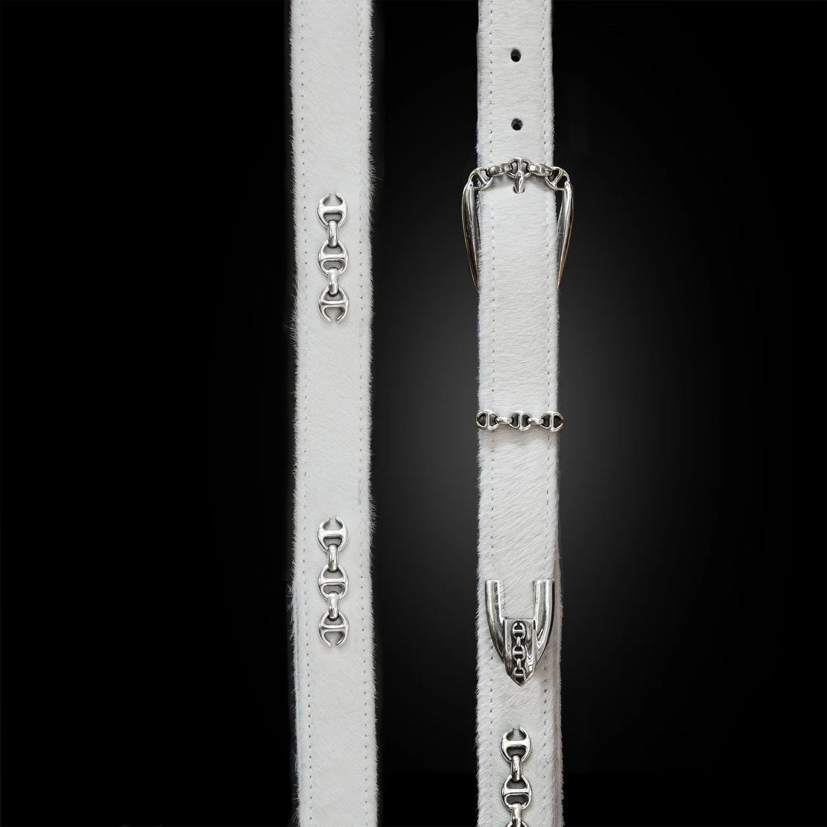 HSB WHITE FUR WESTERN BELT