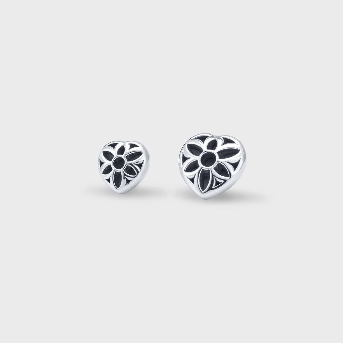 Rosette Heart Stud