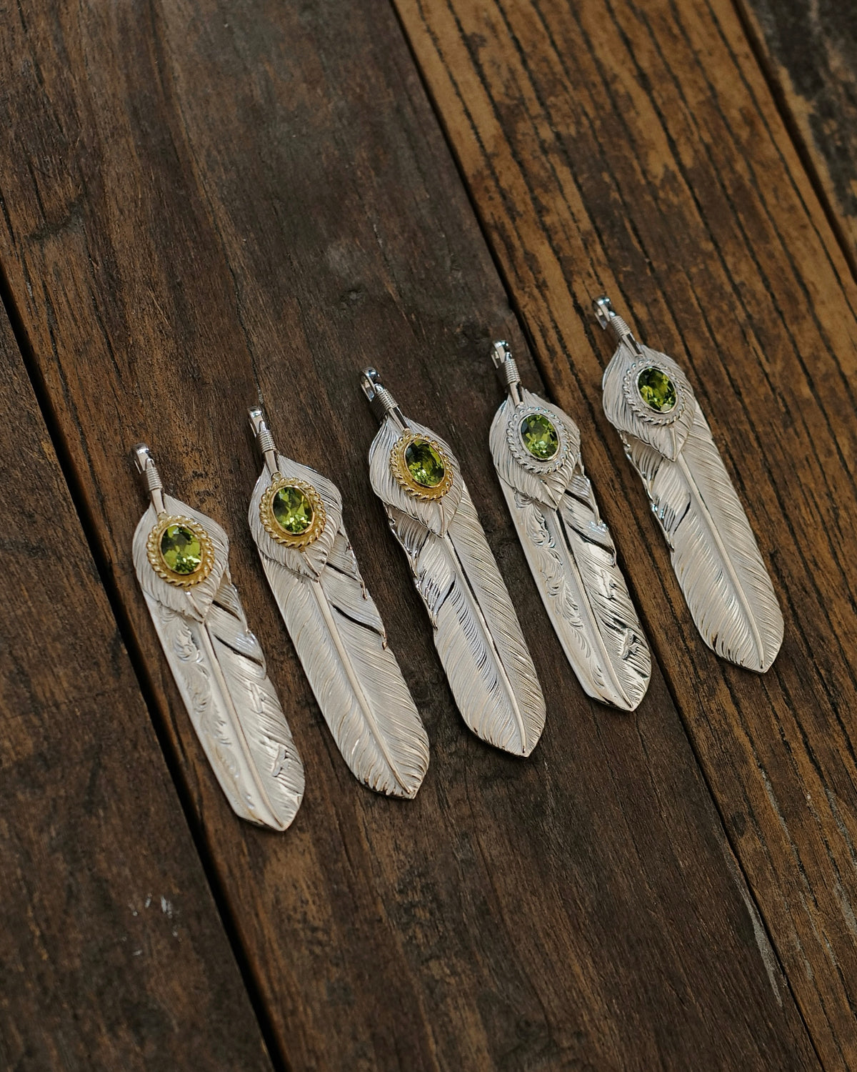 橄欖石大碼羽毛系列Peridot Feather Collection