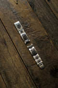 SWISS LINK WIDE WATCH BAND BRACELET W/ TRIPLE ROSETTE